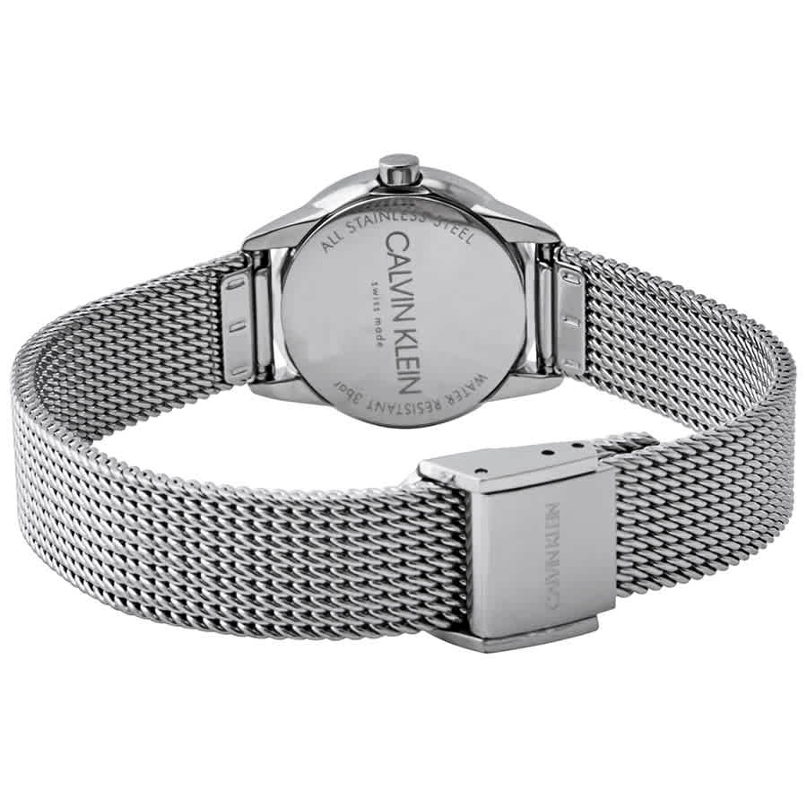  Shop Authentic Calvin Klein Minimal Grey Dial Silver Mesh Bracelet Watch for Women - K3M2312X - Luxxuri