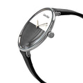  Shop Authentic Calvin Klein Rise White Grey Dial Black Leather Strap Watch for Women - K7A231C3 - Luxxuri