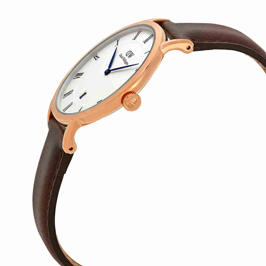  Shop Authentic Daniel Wellington Dapper Bristol White Dial Brown Leather Strap Watch For Men - DW00100086 - Luxxuri