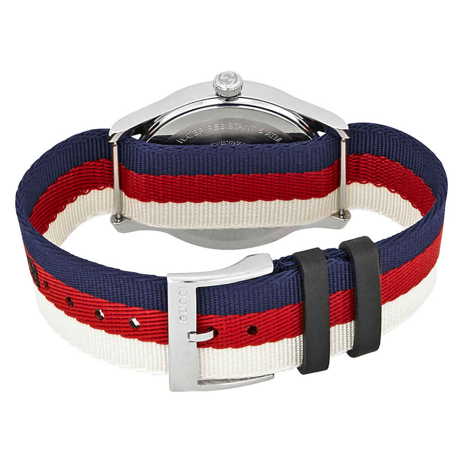  Shop Authentic Gucci G Timeless Quartz White Red Blue Dial Multicolored NATO Strap Watch For Men - YA1264059 - Luxxuri