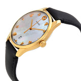  Shop Authentic Gucci G-Timeless Mother of Pearl Dial Black Leather Strap Watch For Women - YA1264044 - Luxxuri