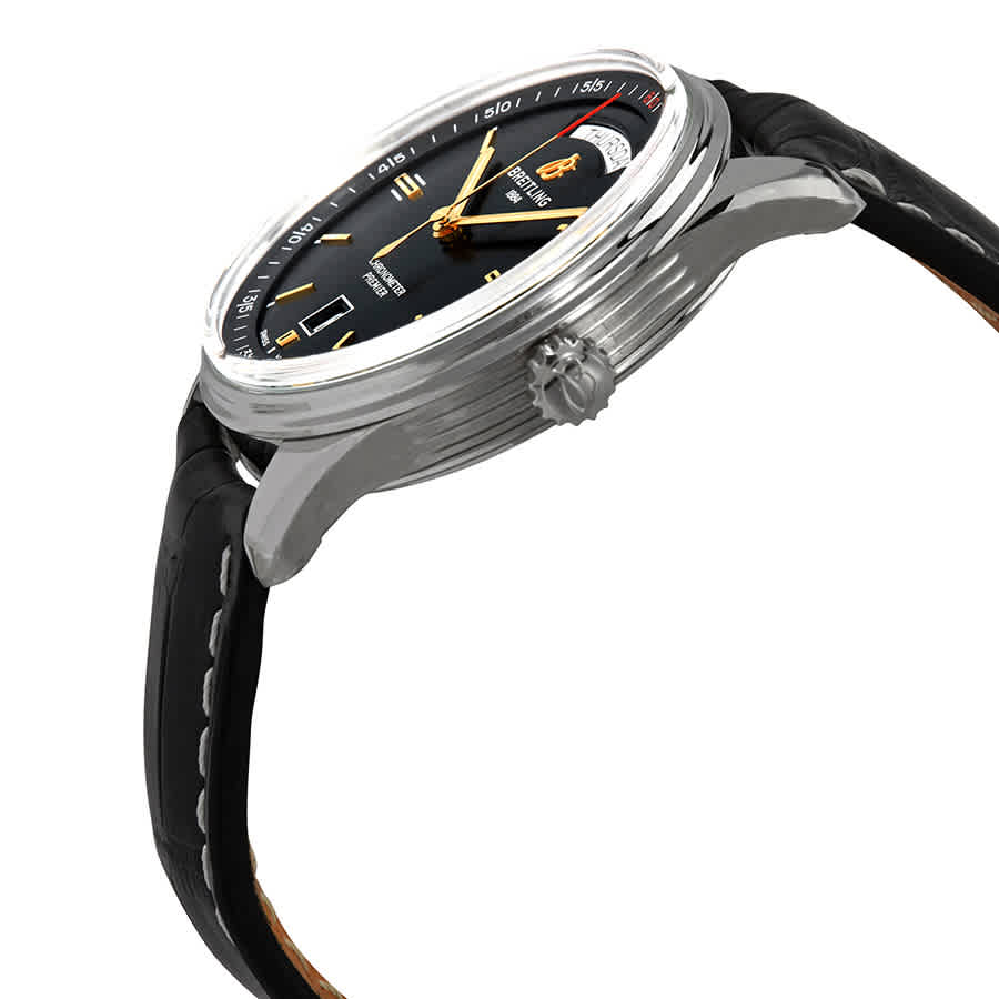  Shop Authentic Breitling Premier Automatic 40mm Day & Date Black Dial Black Leather Strap Mens Watch - A45340241B1P2 - Luxxuri