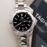  Shop Authentic Tag Heuer Aquaracer Black Dial Silver Steel Strap Watch for Women - WBD1310.BA0740 - Luxxuri