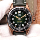  Shop Authentic Tag Heuer Autavia Calibre 5 Automatic Olive Green Dial Green Leather Strap Watch for Men - WBE5190.FC8268 - Luxxuri