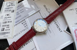  Shop Authentic IWC Portofino Automatic Diamonds Silver Dial Red Leather Strap Watch for Women - IW357408 - Luxxuri