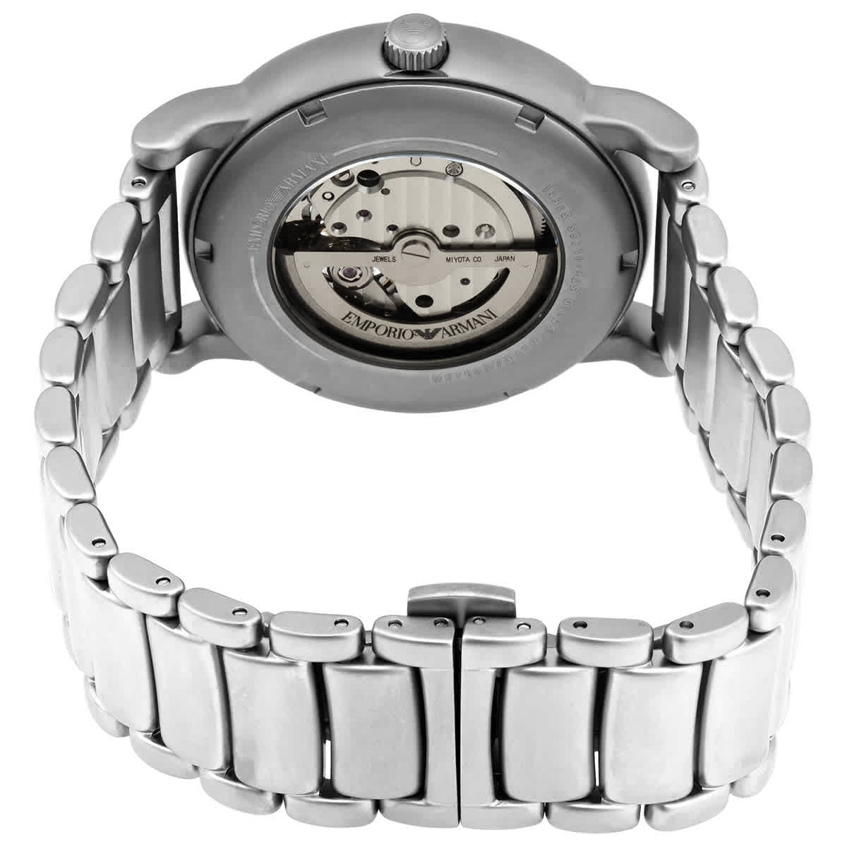  Shop Authentic Emporio Armani Meccanico Automatic Skeleton Black Dial Silver Steel Strap Watch For Men - AR60021 - Luxxuri