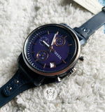  Shop Authentic Fossil Boyfriend Sport Chronograph Blue Dial Blue Leather Strap Watch for Women - ES4113 - Luxxuri