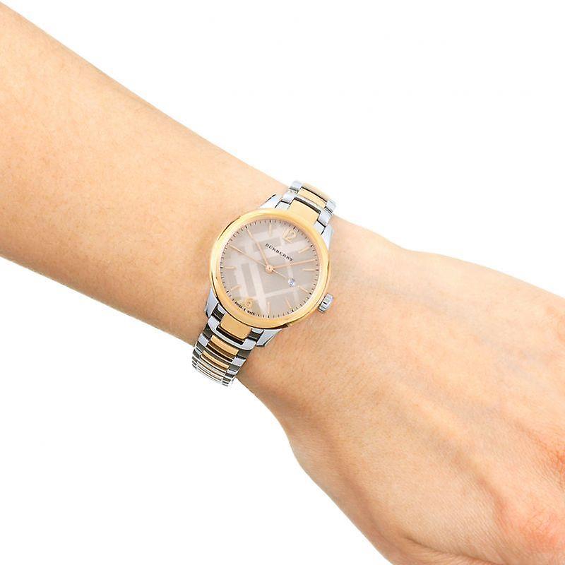  Shop Authentic Burberry The Classic Rose Gold Dial Two Tone Steel Strap Watch for Women - BU10117 - Luxxuri
