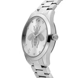  Shop Authentic Gucci G Timeless Silver Dial Silver Steel Strap Watch For Women - YA1264126 - Luxxuri