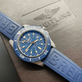  Shop Authentic Breitling Superocean 44mm Diver Pro III Special Mariner Blue Dial Blue Rubber Strap Mens Watch - Y1739316/C959 - Luxxuri