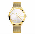  Shop Authentic Calvin Klein Minimal White Dial Gold Mesh Bracelet Watch for Men - K3M21526 - Luxxuri