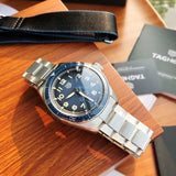  Shop Authentic Tag Heuer Autavia Automatic Blue Dial Silver Steel Strap Watch for Men - WBE5116.EB0173 - Luxxuri