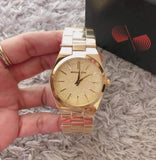  Shop Authentic Michael Kors Channing Quartz Gold Dial Gold Steel Strap Watch For Women - MK6623 - Luxxuri