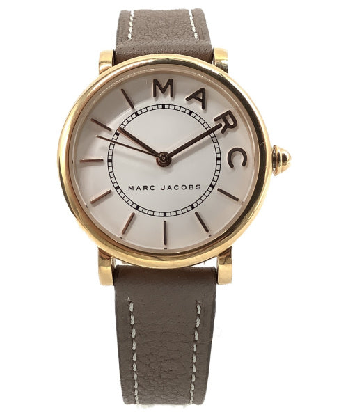 Marc Jacobs Roxy White Dial Light Brown Leather Strap Watch for Women - MJ1538