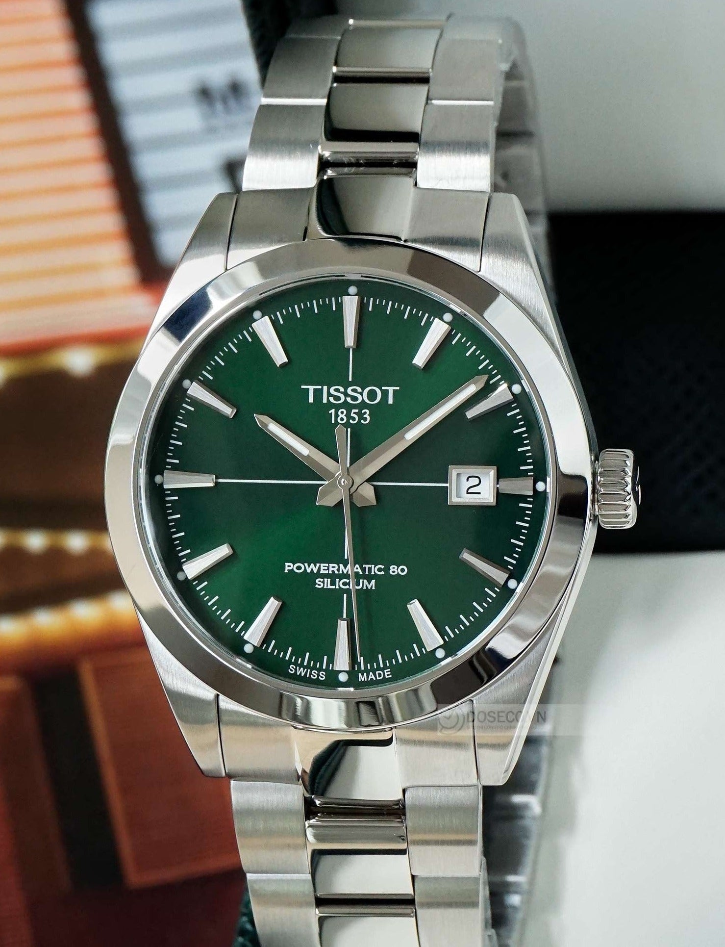  Shop Authentic Tissot Gentleman Powermatic 80 Silicium Green Dial Silver Steel Strap Watch For Men - T127.407.11.091.01 - Luxxuri