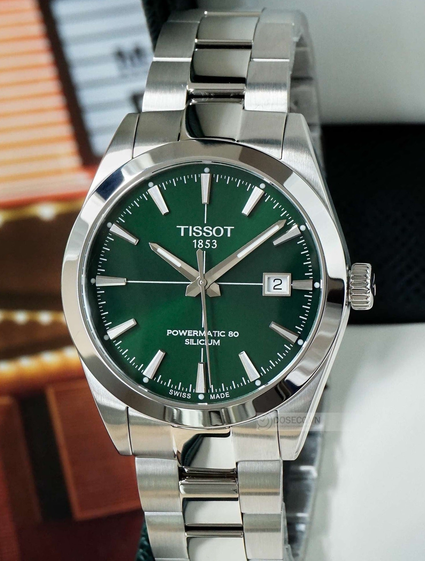  Shop Authentic Tissot Gentleman Powermatic 80 Silicium Green Dial Silver Steel Strap Watch For Men - T127.407.11.091.01 - Luxxuri