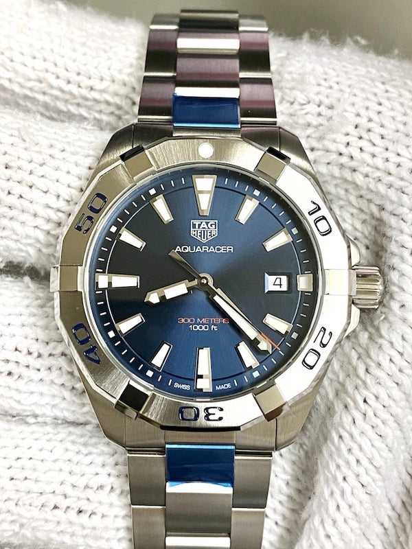  Shop Authentic Tag Heuer Aquaracer Blue Dial Silver Steel Strap Watch for Men - WBD1112.BA0928 - Luxxuri