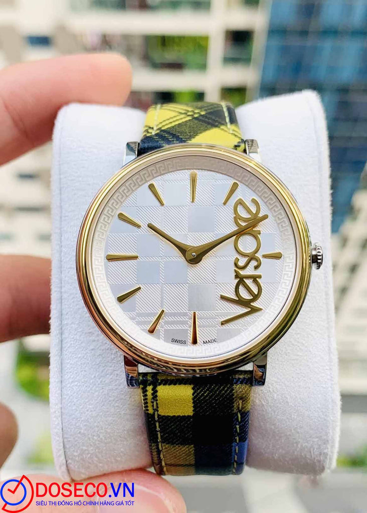  Shop Authentic Versace V-Circle The Clans Edition Silver Dial Multicolor Leather Strap Watch for Women - VE8100118 - Luxxuri