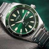  Shop Authentic Citizen Eco Drive Vintage Green Dial Silver Steel Strap Watch For Men - AW1598-70X - Luxxuri