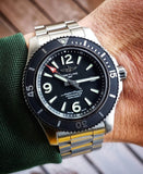  Shop Authentic Breitling Superocean Automatic 44mm Black Dial Silver Steel Strap Watch for Men - A17367D71B1A1 - Luxxuri