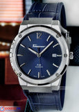  Shop Authentic Salvatore Ferragamo F-80 Classic Blue Dial Blue Leather Strap Watch for Men - SFDT00319 - Luxxuri