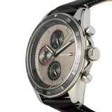  Shop Authentic Tommy Hilfiger Parker Chronograph Quartz Grey Dial Black Leather Strap Watch For Men - 1791838 - Luxxuri