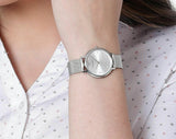  Shop Authentic Emporio Armani Kappa Silver Dial Silver Mesh Bracelet Watch For Women - AR11128 - Luxxuri