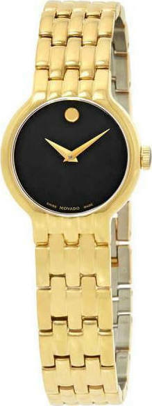  Shop Authentic Movado Veturi Black Dial Gold Steel Strap Watch for Women - 0606935 - Luxxuri