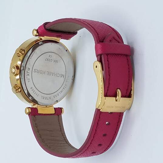  Shop Authentic Michael Kors Parker Chronograph White Dial Pink Leather Strap Watch for Women - MK2297 - Luxxuri