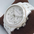  Shop Authentic Michael Kors Runway White Ceramic Dial White Steel Strap Watch for Women - MK5161 - Luxxuri