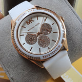  Shop Authentic Michael Kors Oversized Sport Quartz White Dial White Rubber Strap Watch For Women - MK6945 - Luxxuri