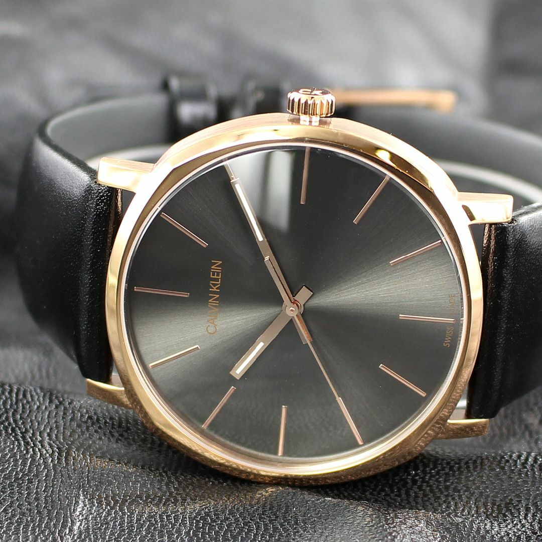  Shop Authentic Calvin Klein Posh Black Dial Black Leather Strap Watch for Men - K8Q316C3 - Luxxuri