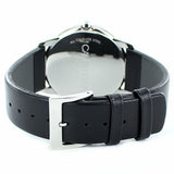  Shop Authentic Calvin Klein Minimalist White Dial Black Leather Strap Watch for Men - K3M211C6 - Luxxuri