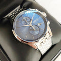 Hugo Boss Jet Blue Dial Silver Steel Strap Watch for Men - 1513384