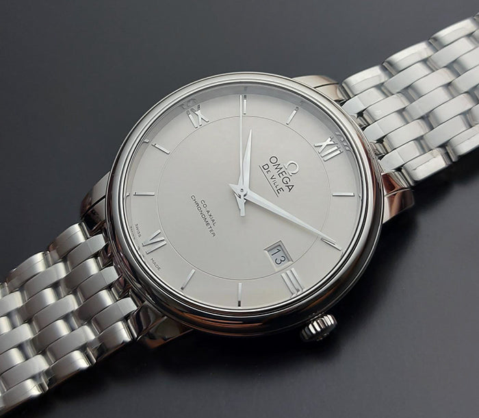  Shop Authentic Omega De Ville Prestige Co-Axial Silver Dial Silver Steel Strap Watch for Men - 424.10.40.20.02.003 - Luxxuri
