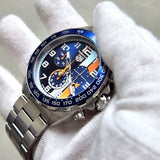  Shop Authentic Tag Heuer Formula 1 Gulf Edition Chronograph Blue Dial Silver Steel Strap Watch for Men - CAZ101AT.BA0842 - Luxxuri