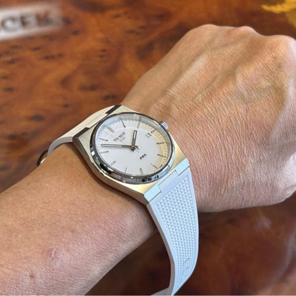 Tissot PRX 40 White Dial White Rubber Strap Watch For Men -  T137.410.17.011.00
