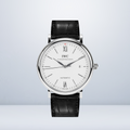  Shop Authentic IWC Portofino Automatic White Dial Black Leather Strap Watch for Men - IW356501 - Luxxuri