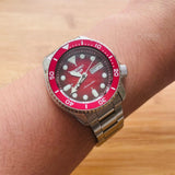  Shop Authentic Seiko 5 Sports Mechanical Limited Edition Red Dial Silver Steel Strap Watch For Men - SRPK63K1 - Luxxuri