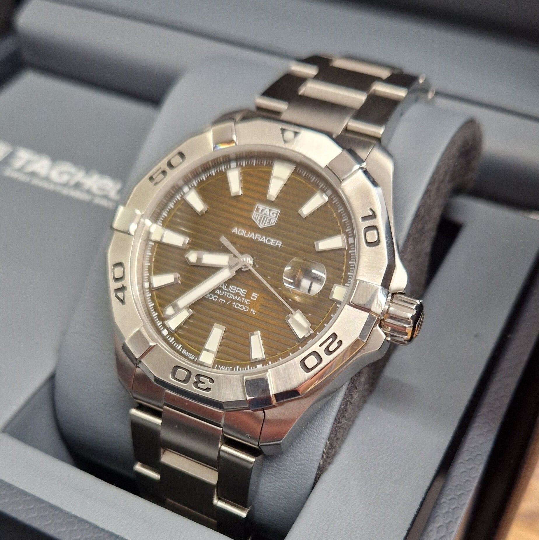 Tag Heuer Aquaracer Sunray Brown Dial Watch for Men - WAY2018.BA0927