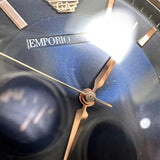  Shop Authentic Emporio Armani Renato Analog Blue Dial Black Leather Strap Watch For Men - AR2506 - Luxxuri