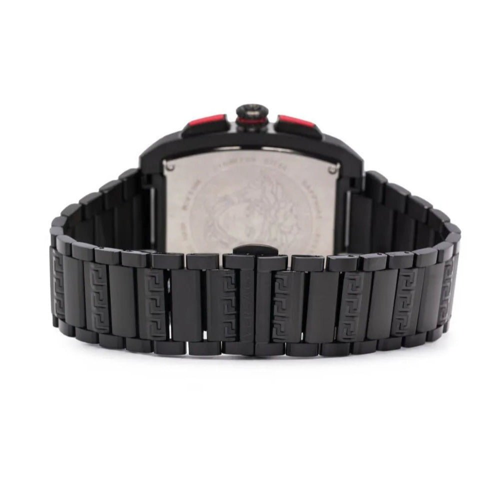  Shop Authentic Versace Dominus Chronograph Quartz Black Dial Black Steel Strap Watch For Men - VE6H00623 - Luxxuri