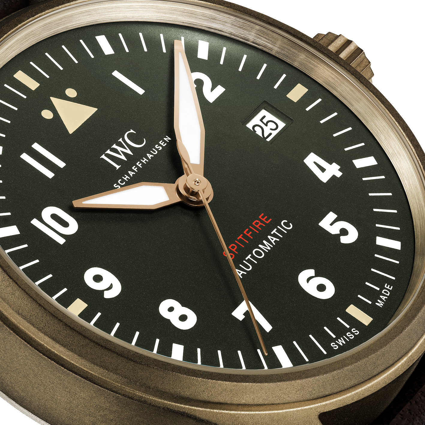  Shop Authentic IWC Pilot's Watch Automatic Spitfire Green Dial Brown Leather Strap Watch for Men - IW326802 - Luxxuri