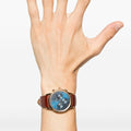  Shop Authentic Daniel Wellington Iconic Chronograph Blue Dial Brown Leather Strap Watch For Men - DW00100639 - Luxxuri
