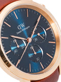  Shop Authentic Daniel Wellington Iconic Chronograph Blue Dial Brown Leather Strap Watch For Men - DW00100639 - Luxxuri