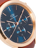  Shop Authentic Daniel Wellington Iconic Chronograph Blue Dial Brown Leather Strap Watch For Men - DW00100639 - Luxxuri