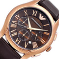  Shop Authentic Emporio Armani Chronograph Brown Dial Brown Leather Strap Watch For Men - AR1701 - Luxxuri