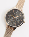  Shop Authentic Hugo Boss Symphony Grey Dial Gold Mesh Bracelet Watch for Women - 1502424 - Luxxuri