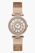  Shop Authentic Guess Muse Quartz Silver Dial Rose Gold Steel Strap Watch For Women - W1008L3 - Luxxuri