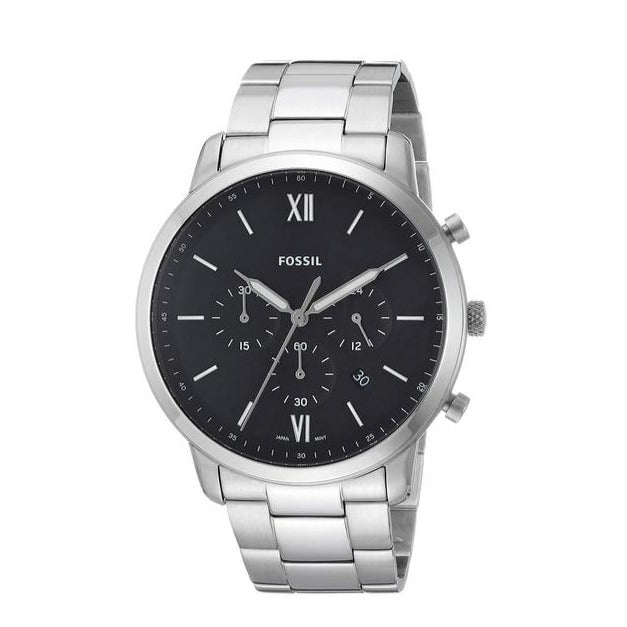  Shop Authentic Fossil Neutra Chronograph Black Dial Silver Steel Strap Watch for Men - FS5384 - Luxxuri